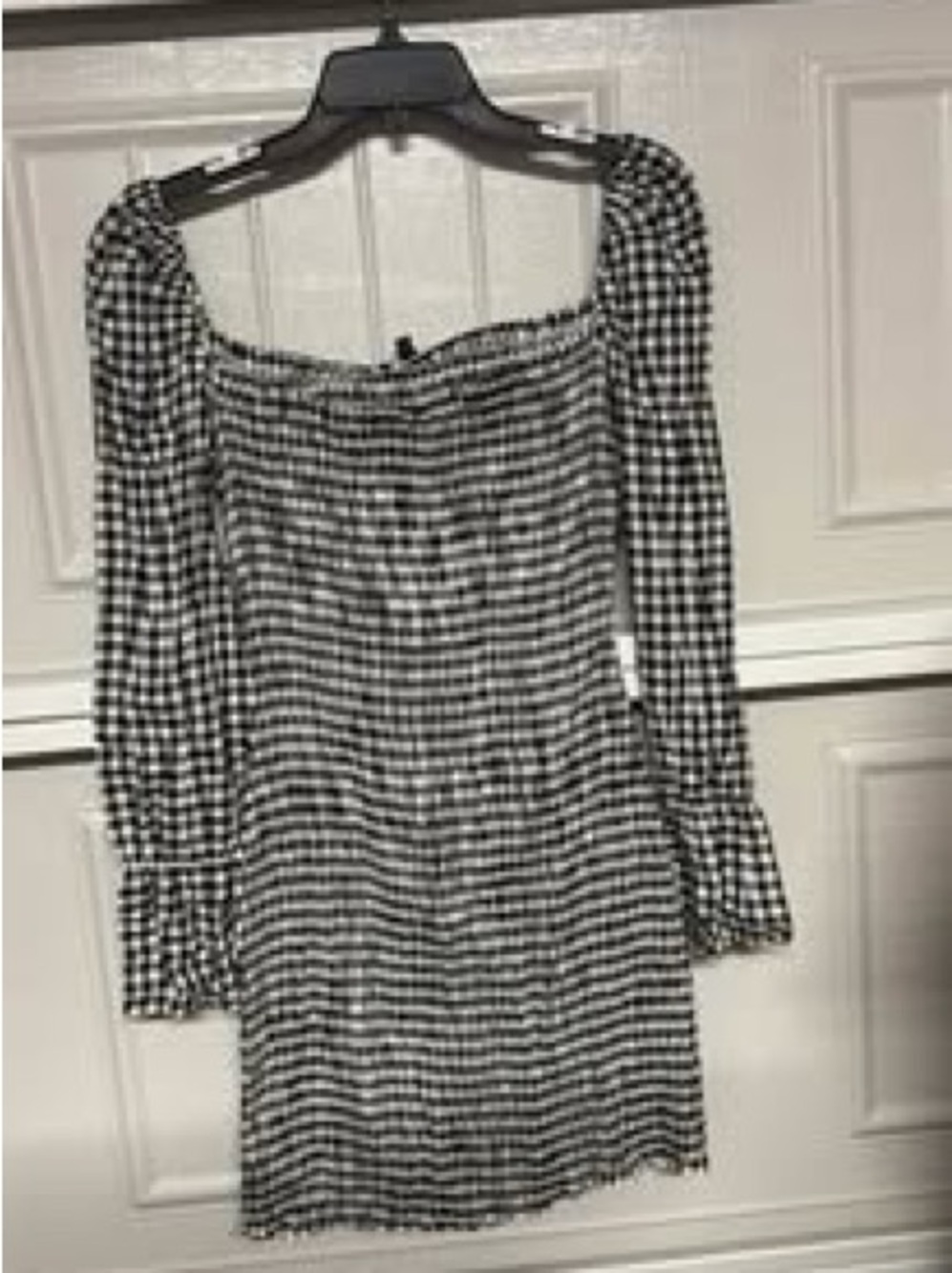 Fashion nova women’s checkered, black white size MEDIUM dress